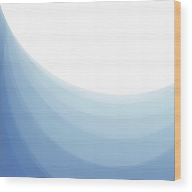 655x658 Simple Blue Wave Stock Vector Graphic Background Wood Print