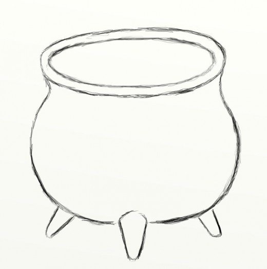 520x525 How To Draw A Cauldron Feltmagnet