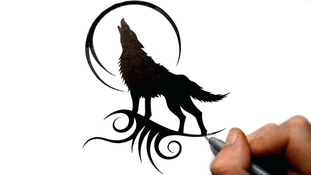 1024x576 How To Draw A Wolf Howling Step