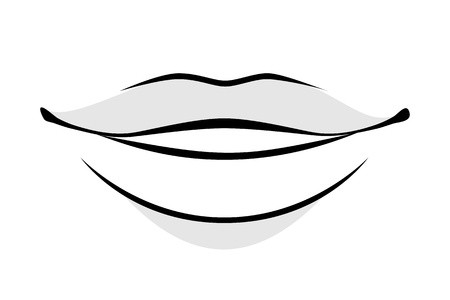 450x300 Human Lips Simple Style Vector Illustration Woman Or Man Face