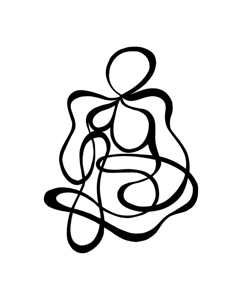 794x993 Simple Line Drawing Of Woman Etsy