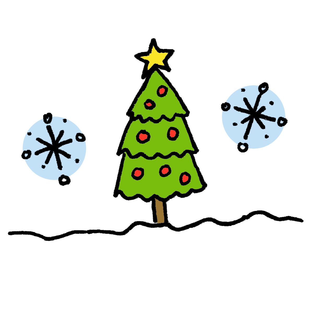 1200x1200 How To Draw A Christmas Tree Cartoon Tutorials