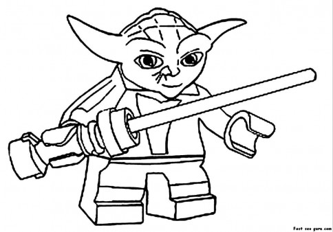 484x338 Intricate Lego Yoda Coloring Pages Print Out Star Wars Printable