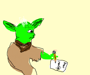 300x250 Yoda Writing A Letter To Marbles