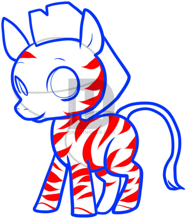 613x720 How To Draw A Zebra For Kids, Step