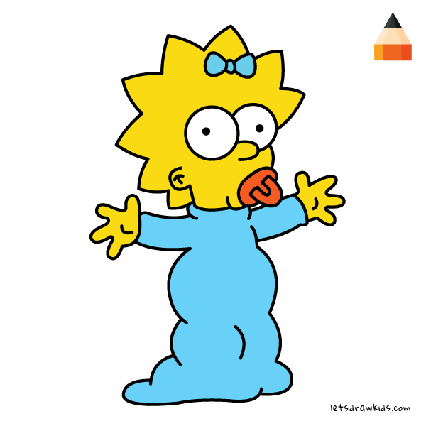 600x600 How To Draw Maggie Simpson
