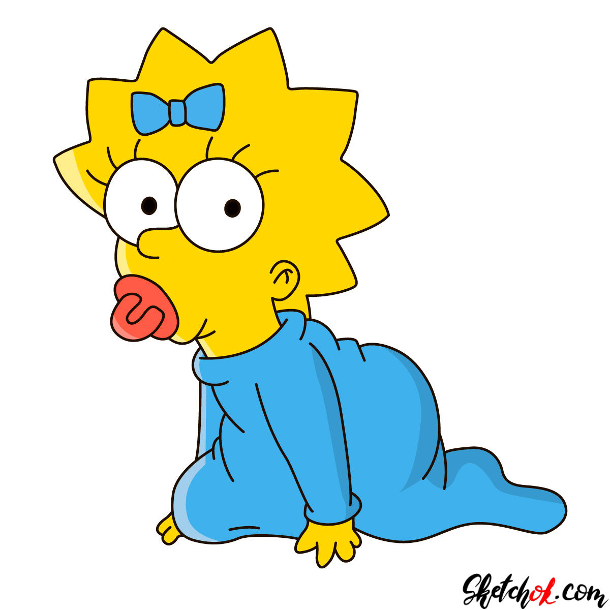 1200x1200 How To Draw Maggie Simpson