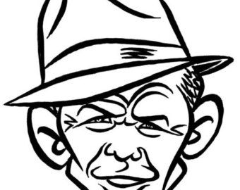 340x270 Frank Sinatra Cartoon Wall Art Sticker Decal Caricature