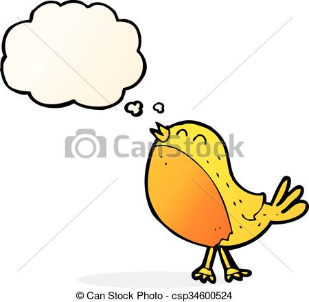 450x440 Cartoon Singing Bird With Thought Bubble
