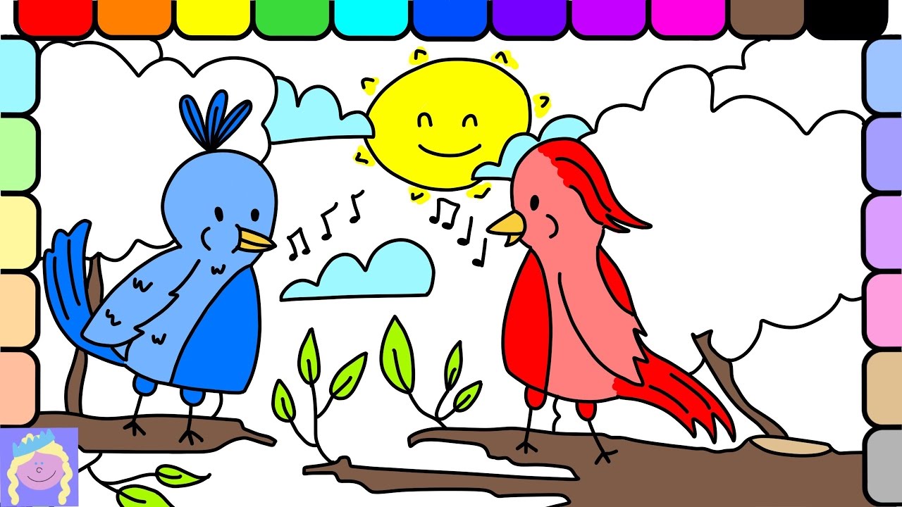 1280x720 Learn How To Draw And Color Singing Birds With This Fun Drawing