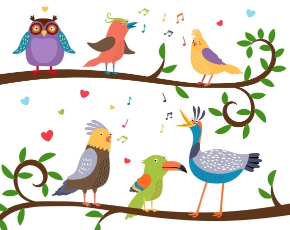 580x459 Singing Bird Drawing