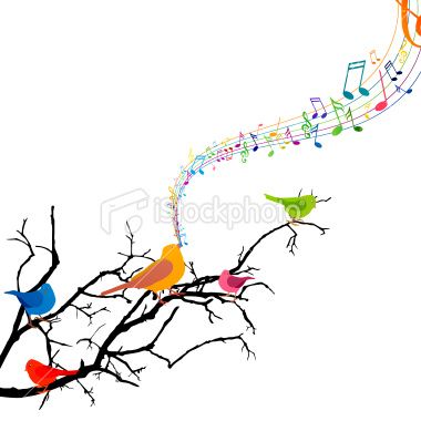 380x380 Vector Illustration Of A Branch With Singing Birds Blog Logo
