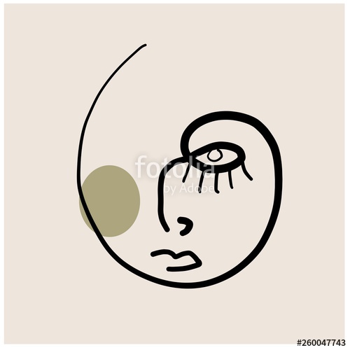 500x500 One Line Drawing Continuous Single Line Art Minimalism Portrait