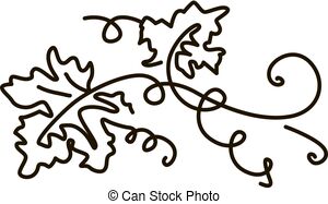 300x187 Vector Line Icon Grape Leaves One Line Drawing Isolated