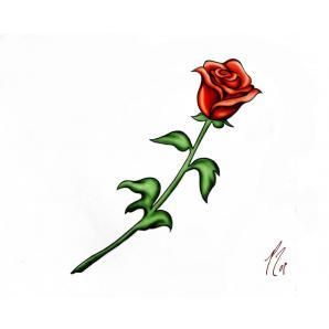 298x298 Tattoos Rose Stem Tattoo, Single Rose