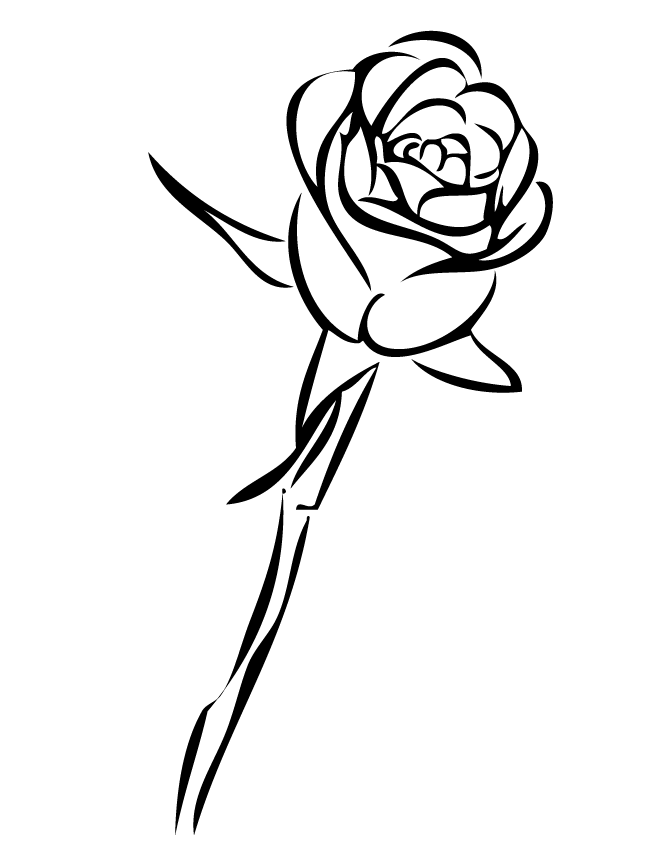 670x867 Coloring Roses Pictures Single Rose Coloring
