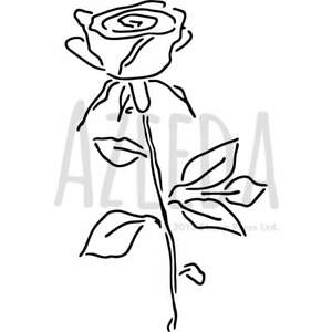 300x300 'single Rose' Wall Stencil Template