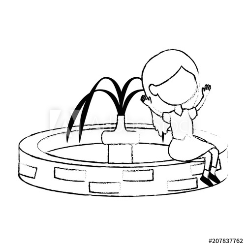 500x500 Girl Sitting In Park Sink Vector Illustration Design