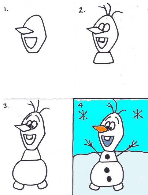 484x640 How To Draw Olaf The Snowman