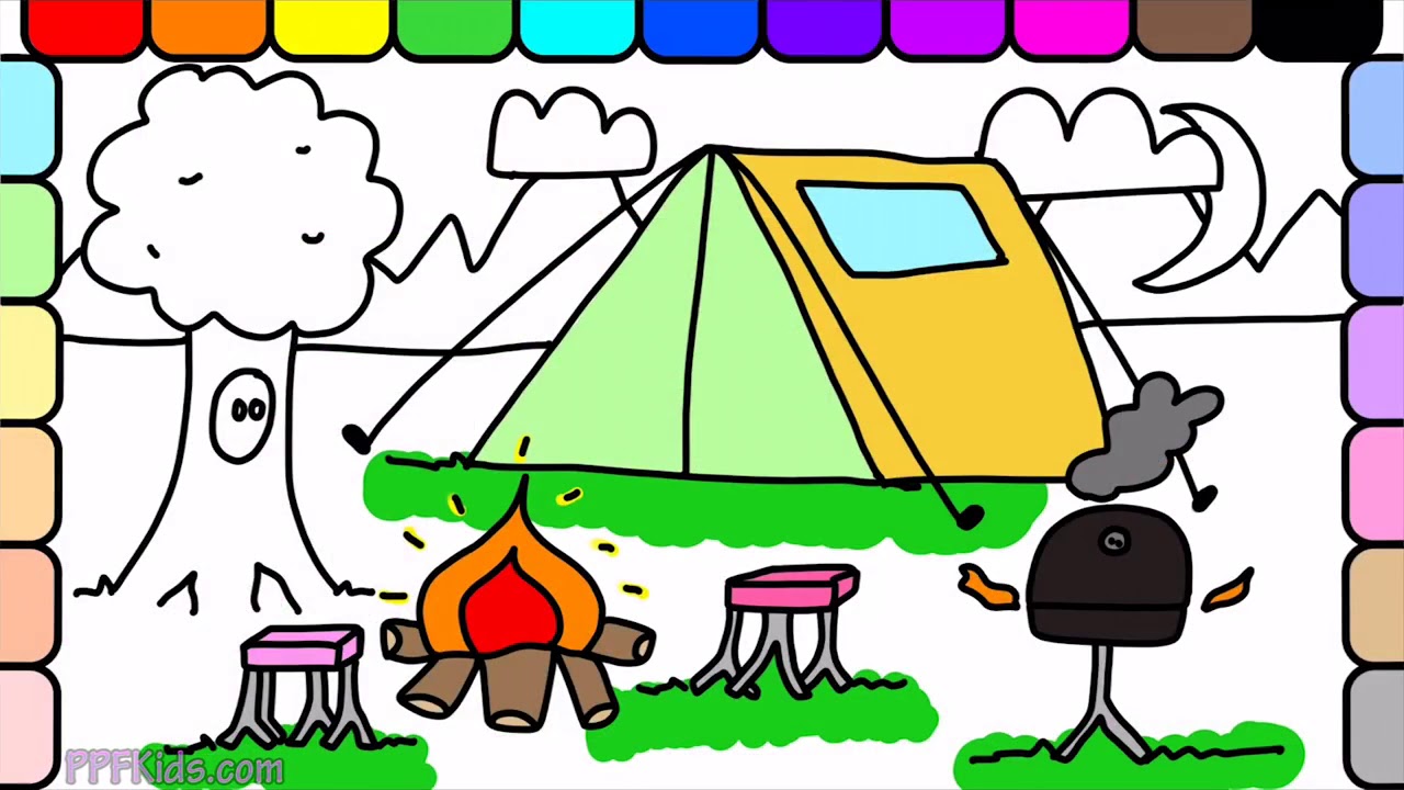 1280x720 Learn How To Draw A Fun Camping Site With This Easy Drawing