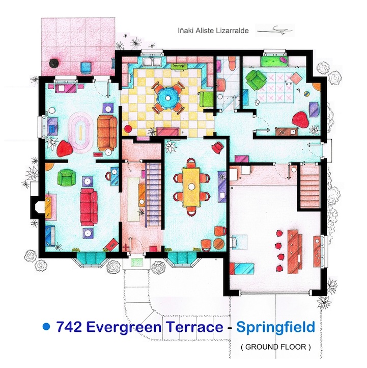 721x722 Detailed Floor Plan Drawings Of Popular Tv And Film Homes