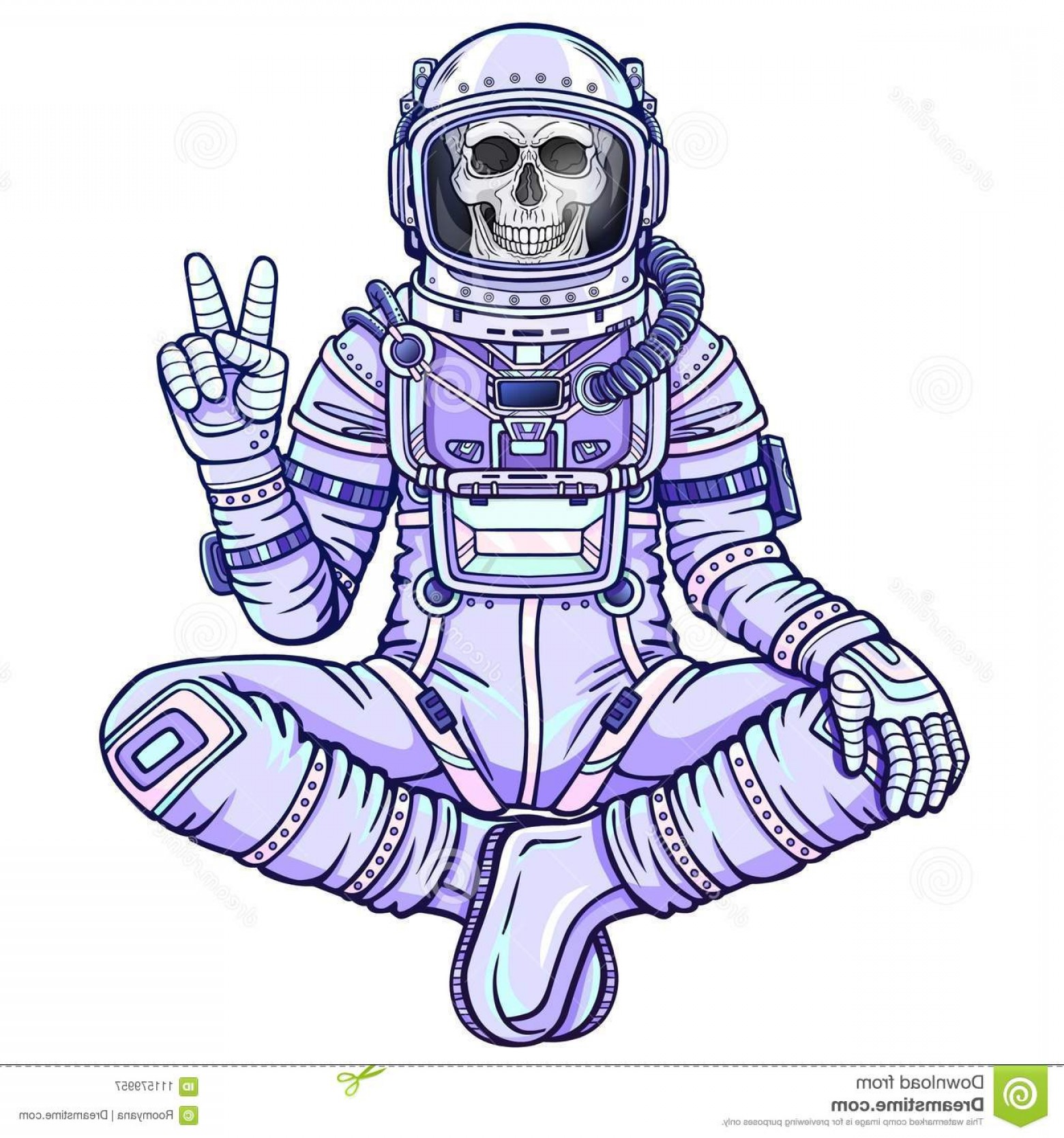 1560x1668 Animation Figure Astronaut Skeleton Sitting Buddha Pose Meditation