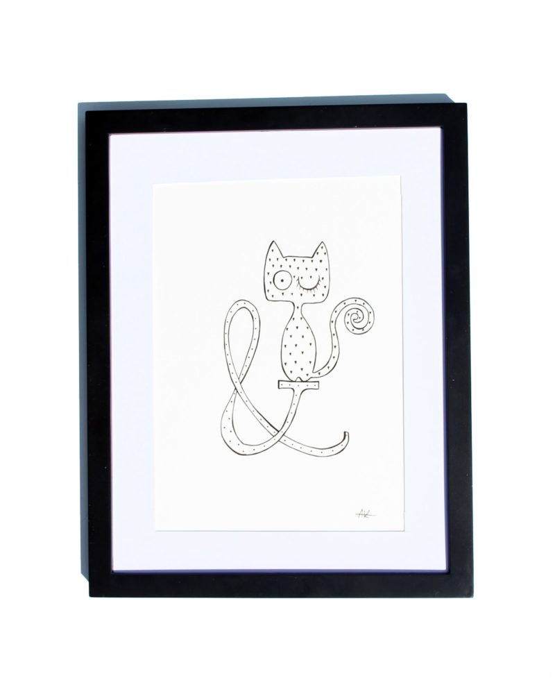 800x1000 Drawing Handmade Cat Sitting On The Sign Art And Cat