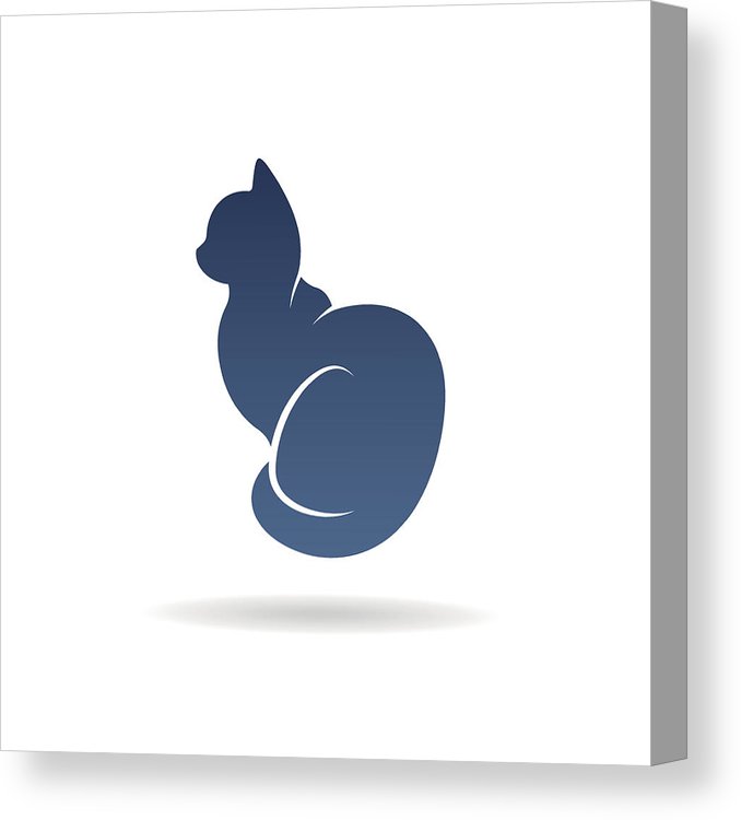 678x750 Sitting Cat Icon Canvas Print Canvas Art