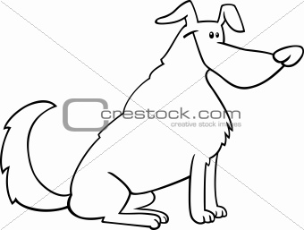 340x257 Image Sitting Dog Cartoon For Coloring Book From Crestock