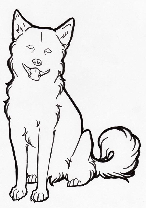 600x850 Huge Collection Of 'dog Sitting Drawing' Download More Than