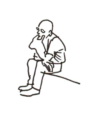 300x400 Man Sitting Down Drawing