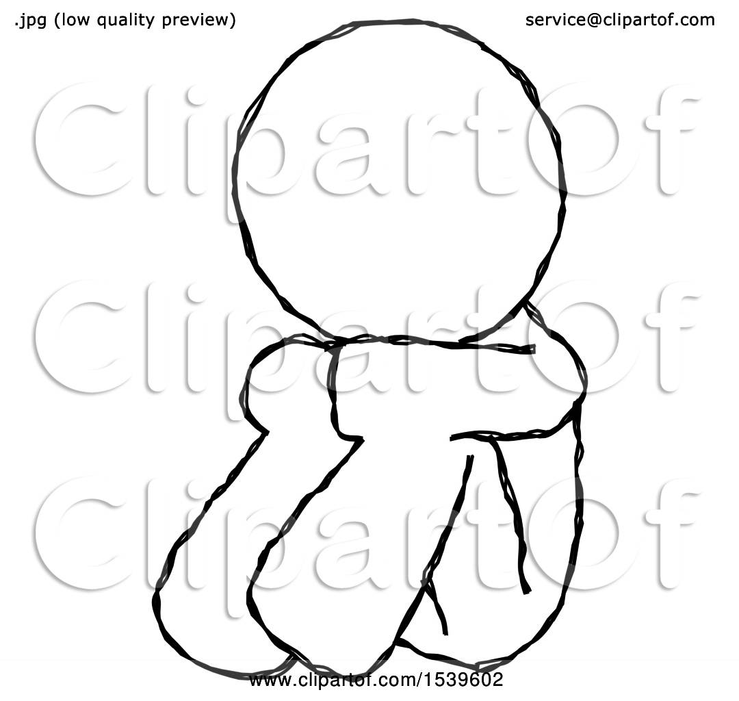 1080x1024 Sketch Design Mascot Man Sitting With Head Down Facing Angle Left