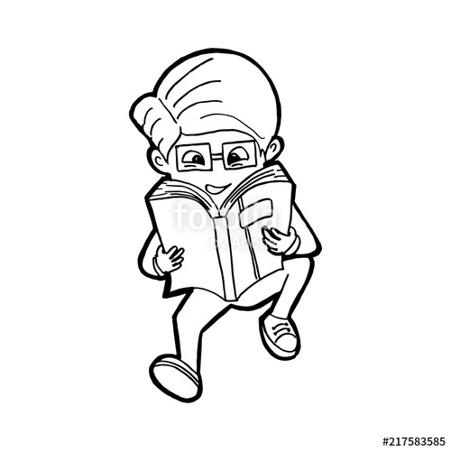 500x500 A Kid Sit Down Reading The Book In Funny Way Stock Image