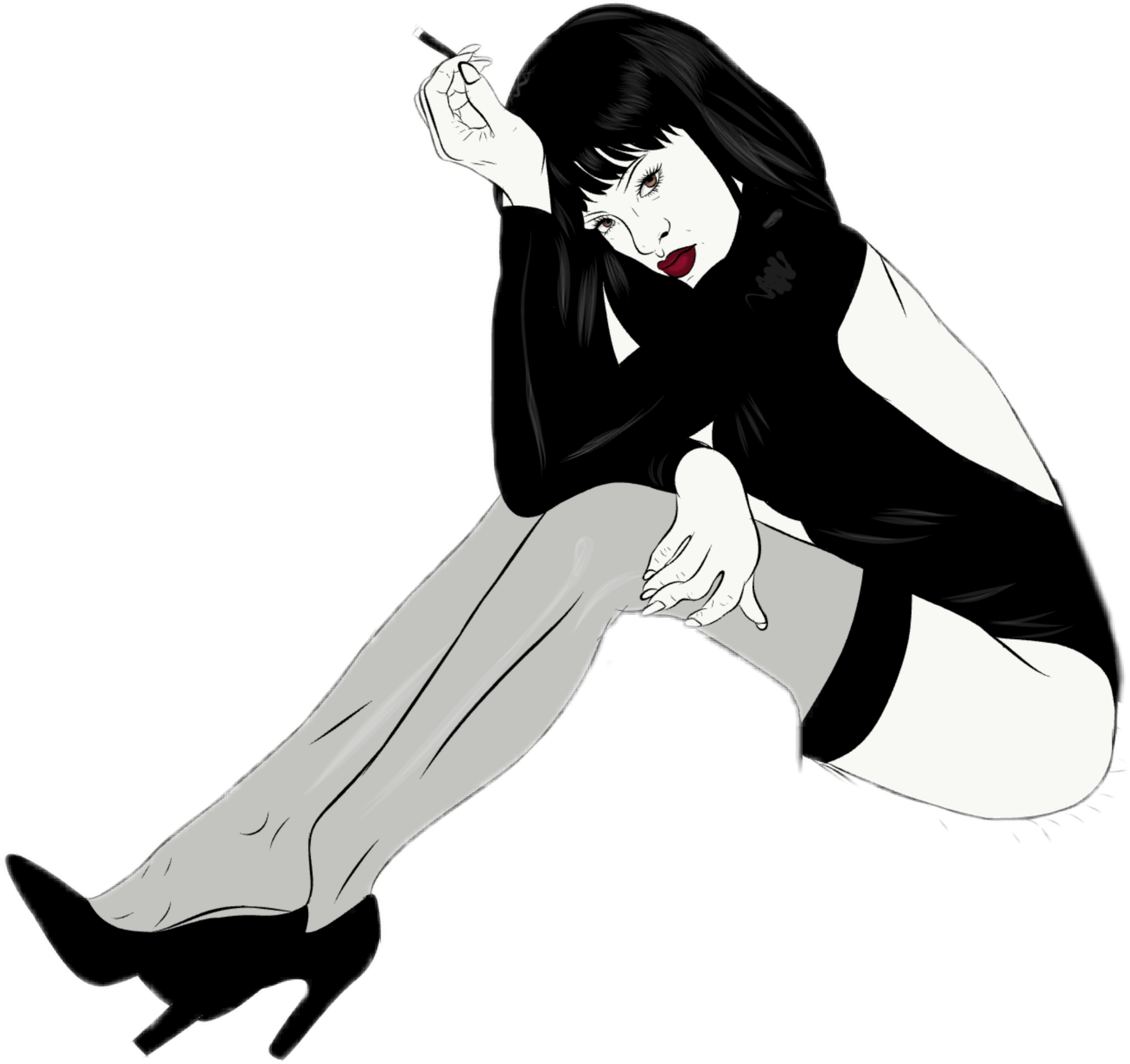 2984x2811 Vipshoutout Girl Sitting Drawing Smoking