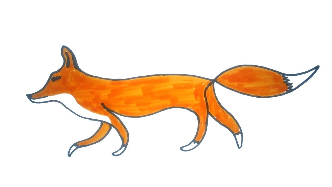 1280x720 Fox Drawing Free Download