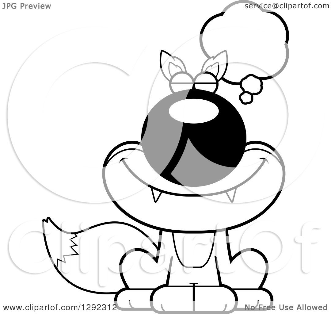 1080x1024 Wild Animal Clipart Of A Black And White Cartoon Happy Dreaming