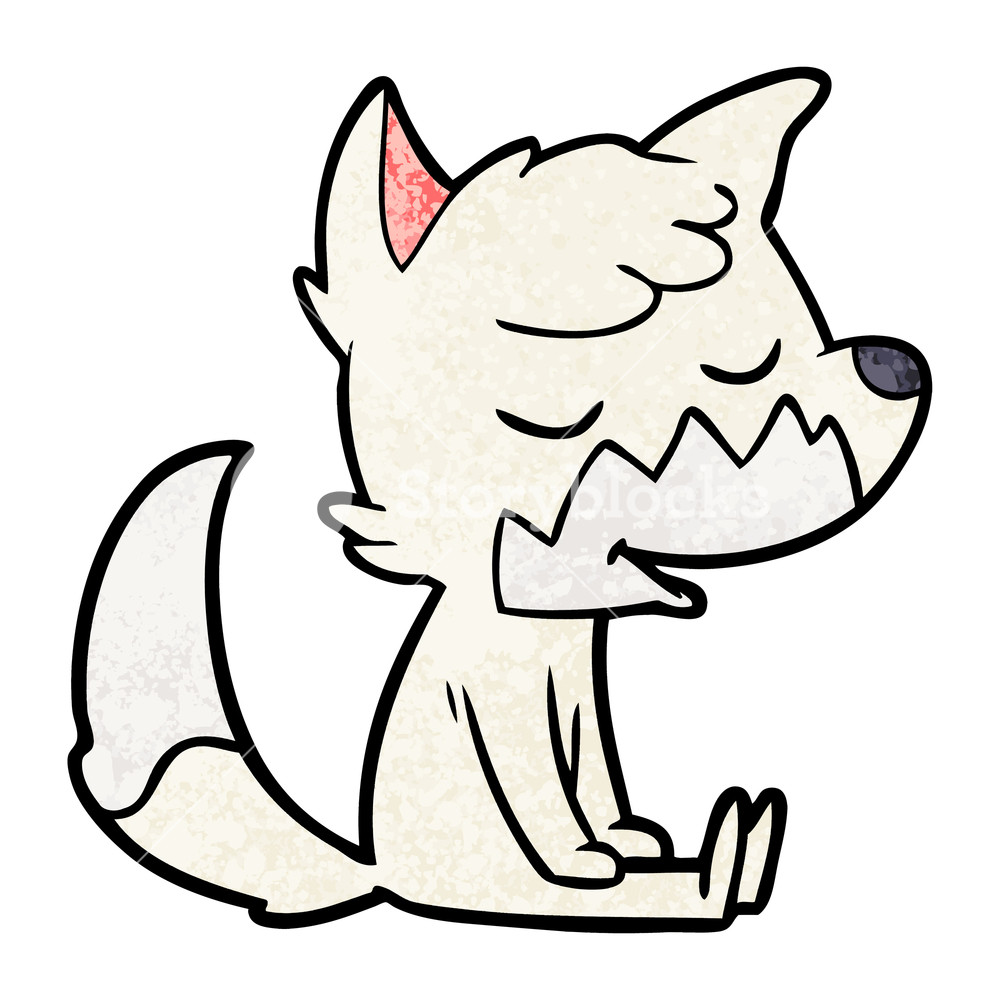 1000x1000 Friendly Cartoon Sitting Fox Royalty Free Stock Image