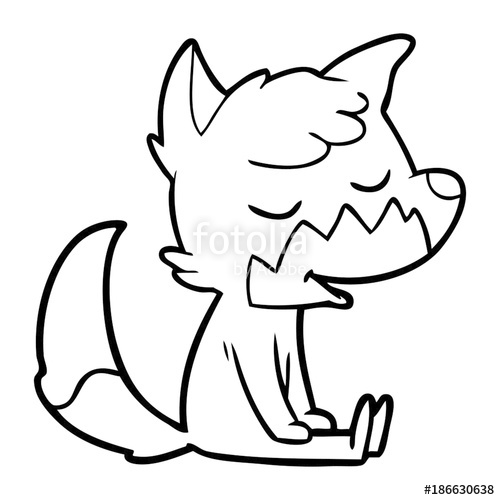 500x500 Friendly Cartoon Sitting Fox Stock Image And Royalty Free Vector