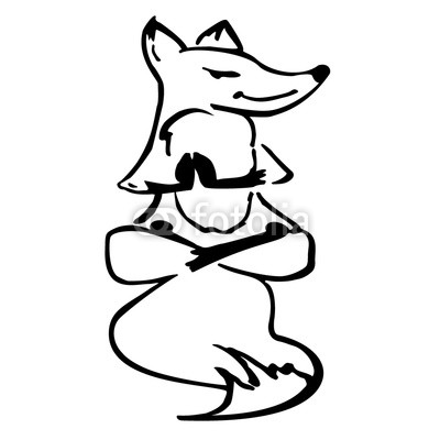 400x400 Cute Vector Fox Sitting In Yoga Lotus Pose Buy Photos Ap