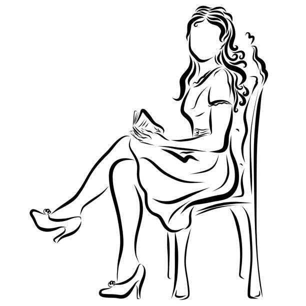612x612 How To Draw A Silhouette Of A Girl Sitting