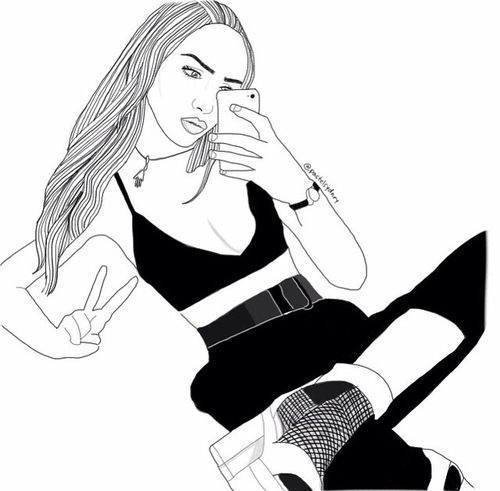 500x491 Image About Girl In Draw