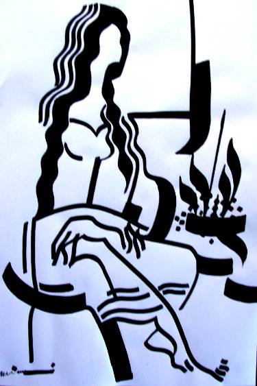 375x563 Sitting Girl Drawing