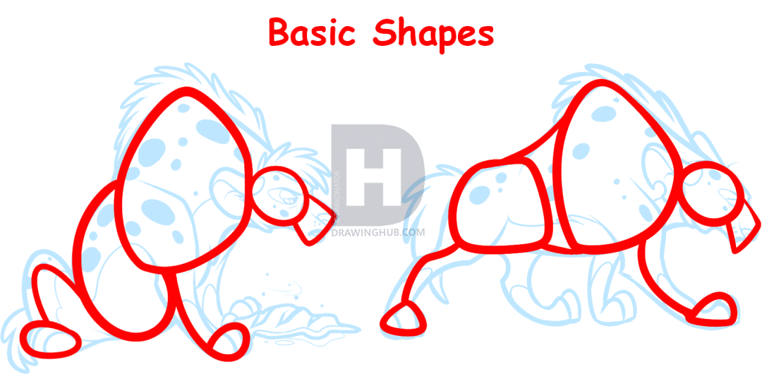 1080x530 How To Draw A Cartoon Hyena, Step