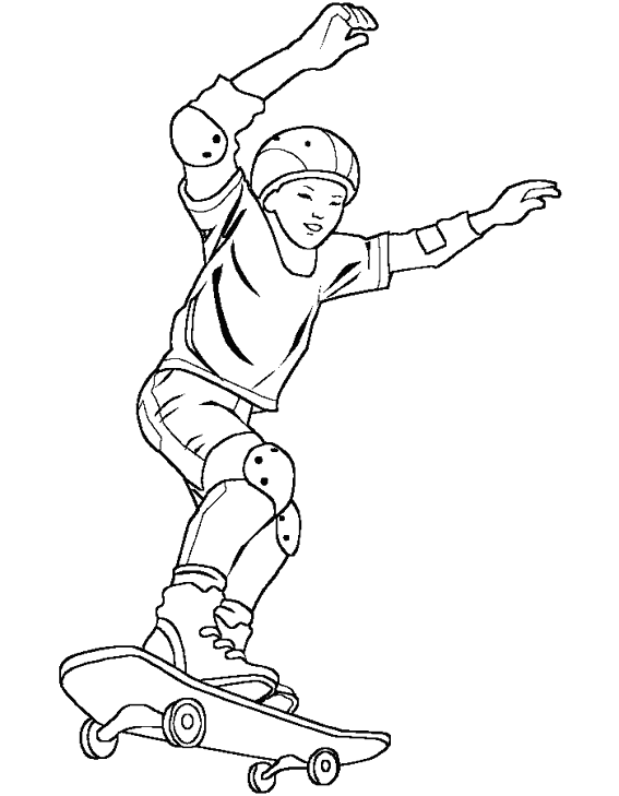 567x729 Skateboarder Drawing Free Download