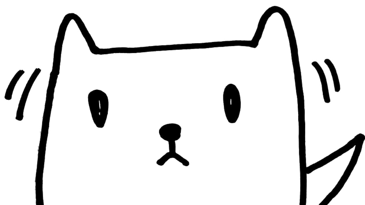 1280x720 Drawing A Very Cute Kitty Cat On A Skateboard