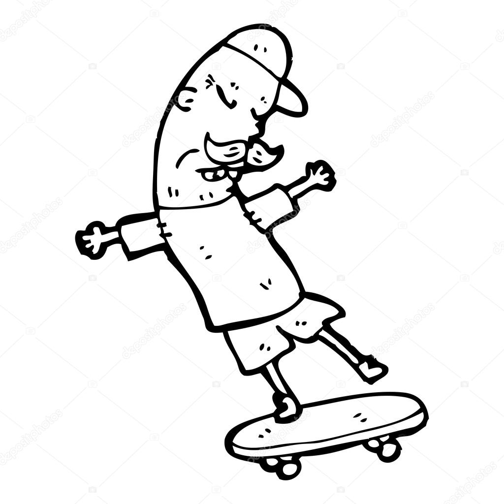 1024x1024 Skateboarding Drawing Symbol For Free Download