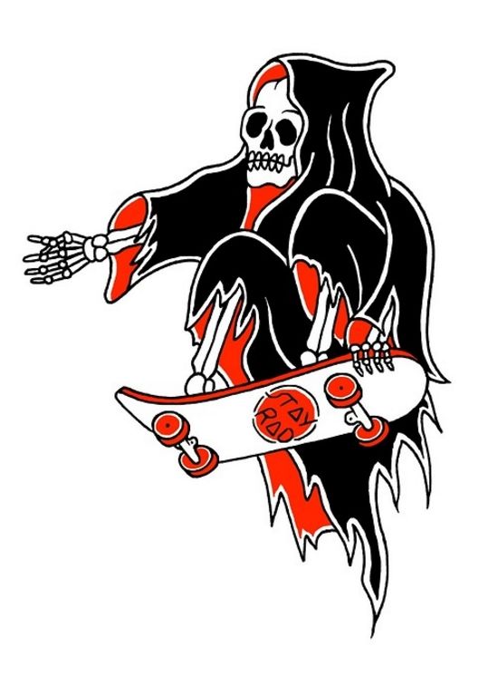 550x745 T Shirt Ideas Skateboard Tattoo, Reaper
