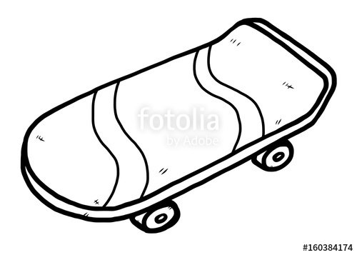 500x357 Skateboard Cartoon Vector And Illustration, Black And White