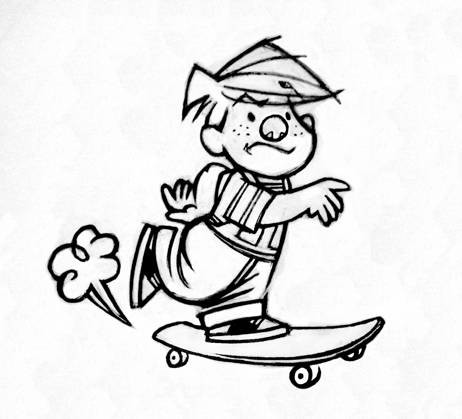 1573x1428 Skateboarding Drawing Person For Free Download