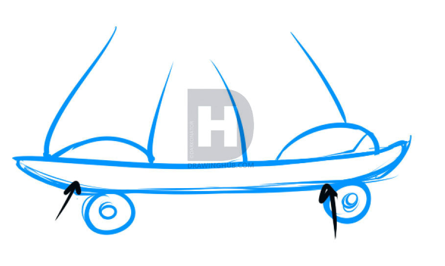 909x543 How To Draw Skateboards, Step